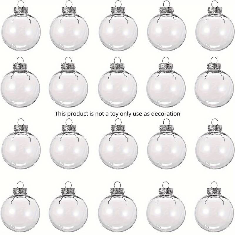Clear Plastic Fillable Ornament Balls Removable Top Clear - Temu